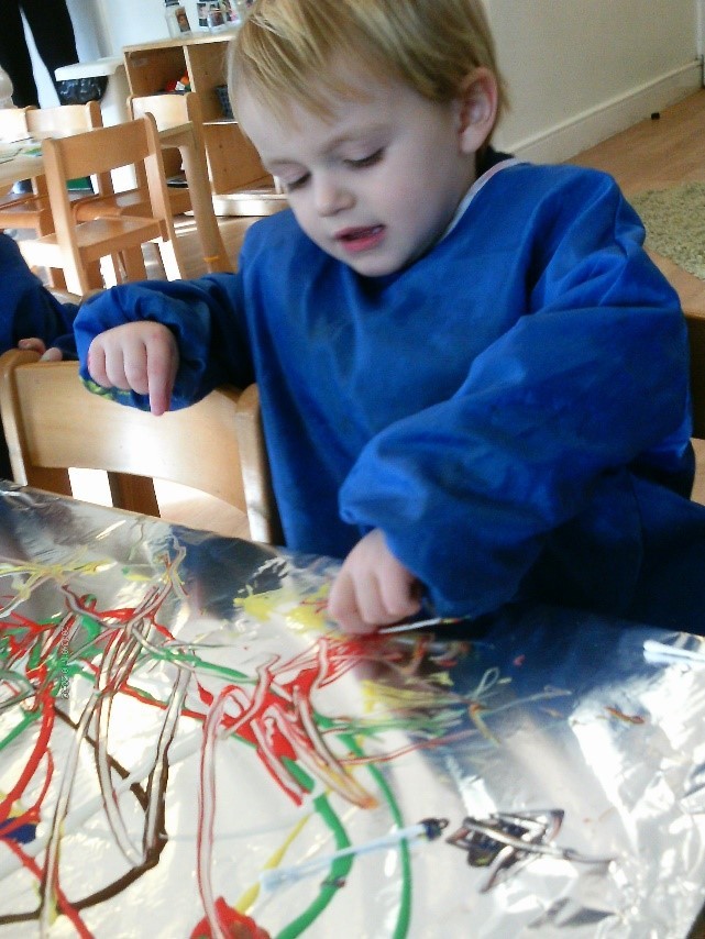 Liverpool nursery children embrace mark making activity